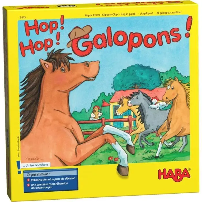 HABA - Hop! Hop! Galopons! - Jeu de Chevaux - Jeu de société - 3 ans et plus, 5445-0