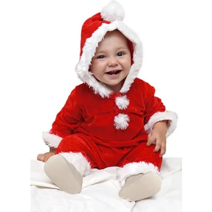 Déguisement Père Noël Bébé Sandy - Taille 12-24 mois - Rouge-0