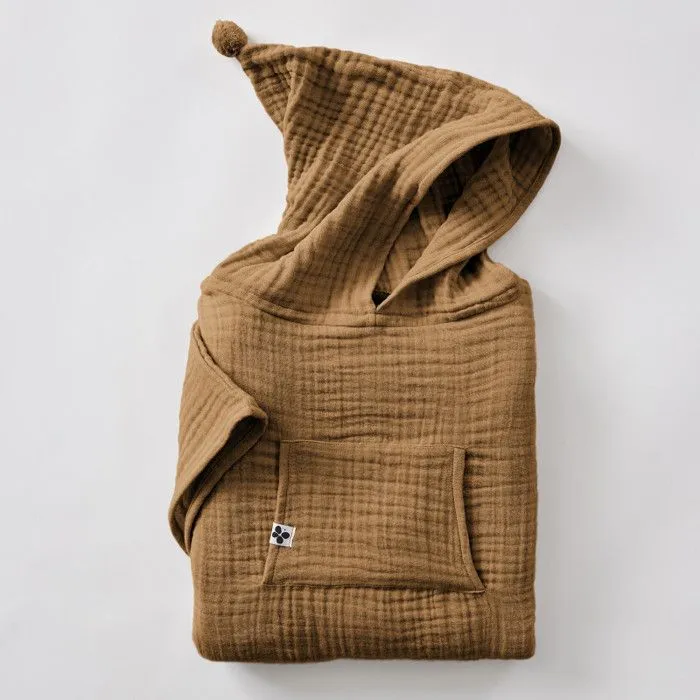 Poncho enfant mixte Gaze de coton unie Gaïa - Gaïa Camel - 6 à 10 ans-0