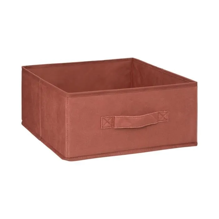 Boîte de Rangement en Velours Terracotta 31 x 31 x 15 cm - FIVE - Rose - Blanc - Adulte - Mixte - Non-0