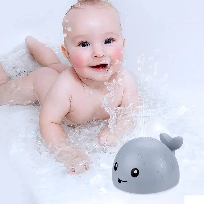 Bebeboutik XICHAO Jouet Bain Bebe Baleine Jet d eau Bebe 1 2 3 Ans Garcons Filles Jeux Piscine Jouet de Bain Jouets de Pulverisation avec Lum