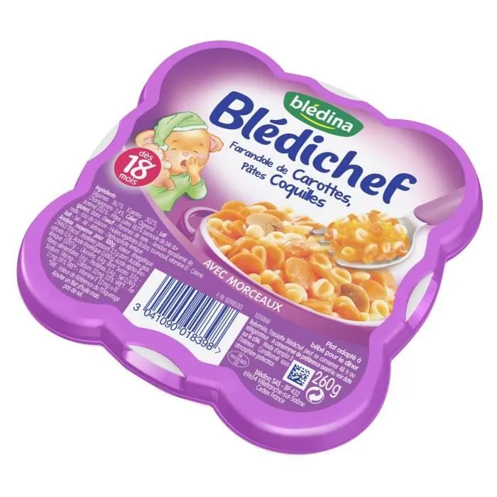 BLEDINA Blédichef Farandole carottes coquillettes - 260 g - Dès 18 mois-2