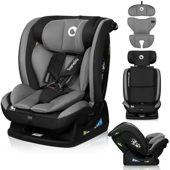 Siège-auto bébé évolutif LIONELO Aart i-Size - 40-150 cm - De 0 à 36 kg - Soutien lombaire - Groupe 0+/1/2/3 - Gris-0