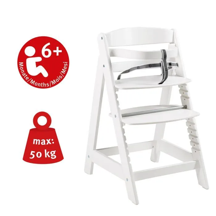 Chaise Haute Évolutive ROBA - Sit Up Click - Bois Laqué Blanc - Poids Max 50 kg-3