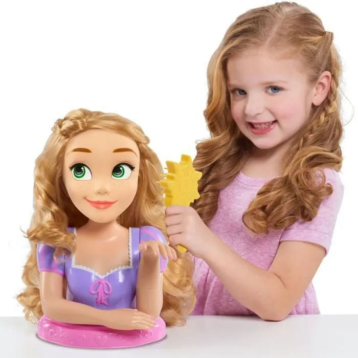 Tête à coiffer - DISNEY - Raiponce Deluxe - 12 accessoires - Faux flacon de vernis - Guide coiffure-8