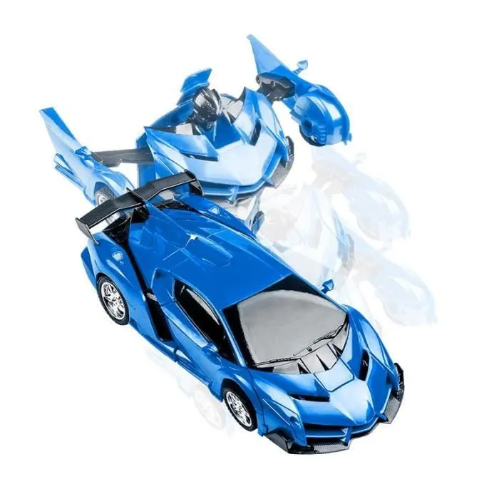 Voiture télécommandée 2 en 1 transformable en robot - SHOP-STORY - Bleu - Pour enfant à partir de 3 ans-2