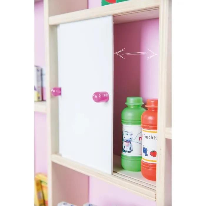 Epicerie en Bois ROBA avec Comptoir et Horloge - Rose / Blanc - Jouet d'Imitation pour Enfant de 3 Ans et Plus-2