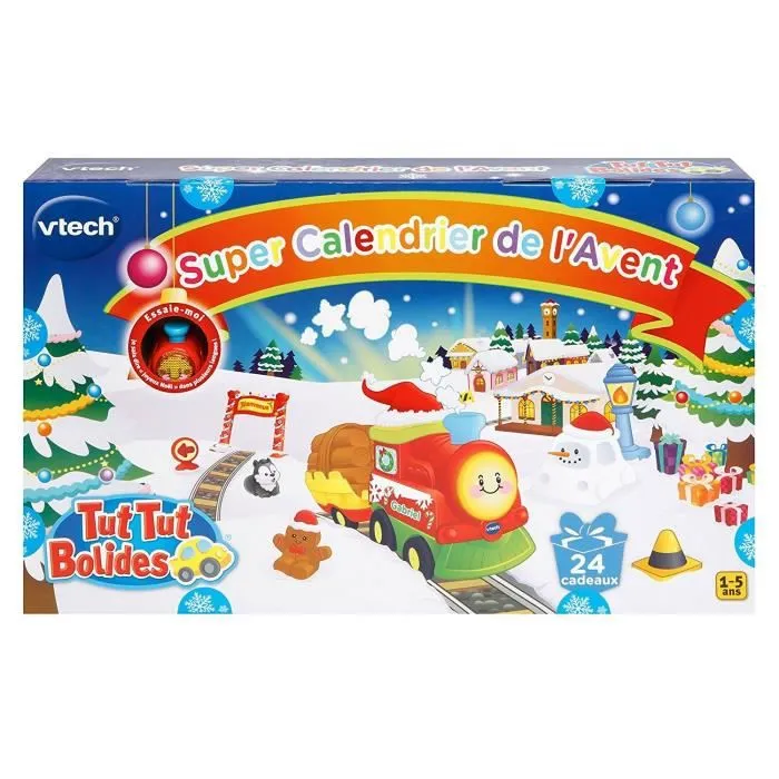 Calendrier de l'Avent Tut Tut Bolides - VTECH - Train de Noël - 24 surprises en plastique - Mixte - 12 mois+-2