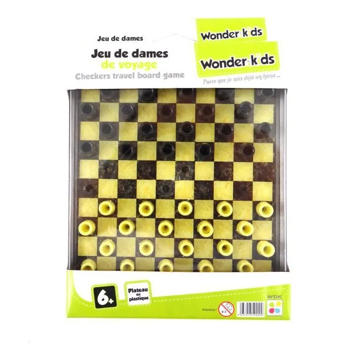 Jeu de Dame - COFALU - KIM'PLAY - Plateau en plastique - Jeu de voyage - poche-0