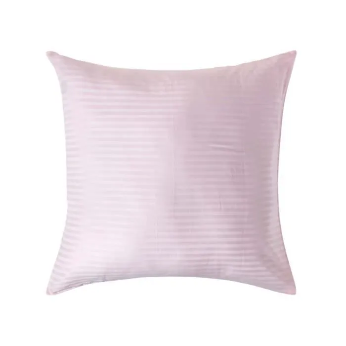 Taie d'oreiller Rose 100% coton Egyptien 330 fils 80 x 80 cm - HOMESCAPES - Carré - Rayures-0