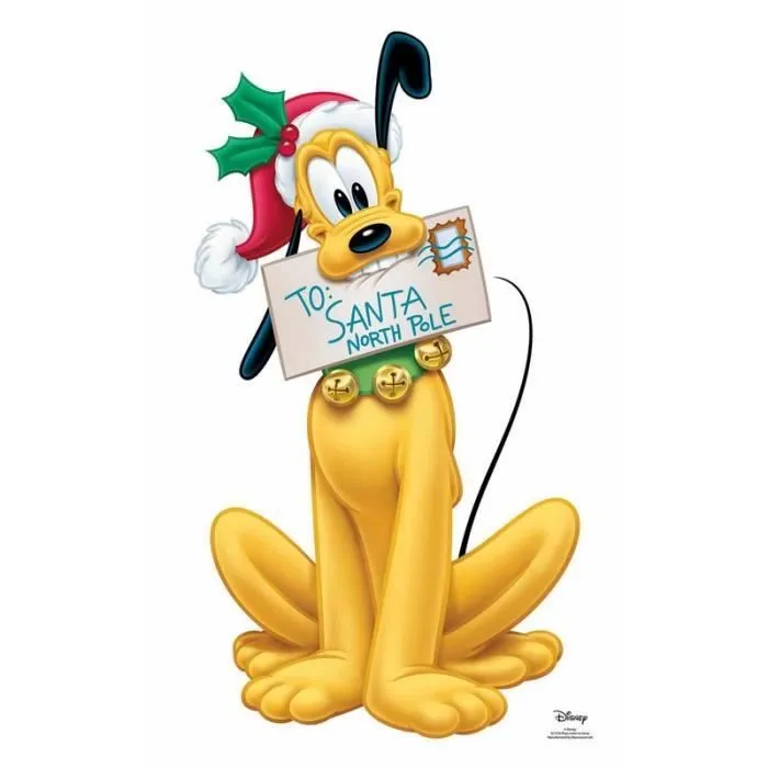 Figurine en carton - Disney - Pluto Noël - 90 cm - Jaune - Enfant - Intérieur-0