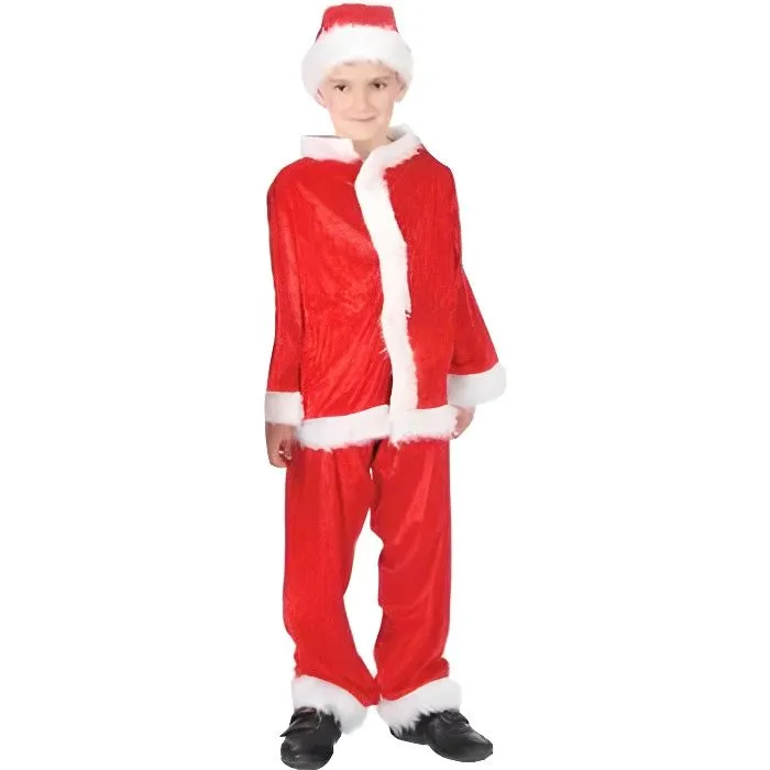 Costume Père Noël Enfant - Rouge - Noël - Garçon - Tailles 4/6 et 7/9 ans - Polyester-0
