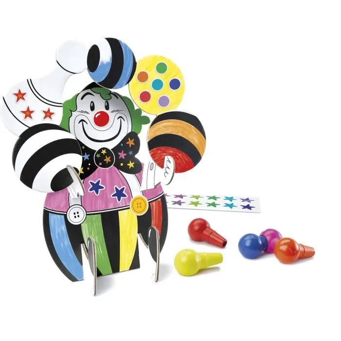 MAPED CREATIV - Mes Premières gommettes et coloriage - Clown 3D à personnaliser - Valisette réutilisable-4