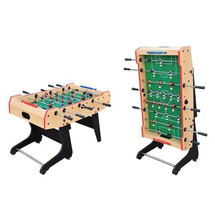 DEVESSPORT Baby-foot pliable : idéal pour les adultes et les enfants avec retour de balle et design compact  - MDF - 122 x 60.5 x 82-3