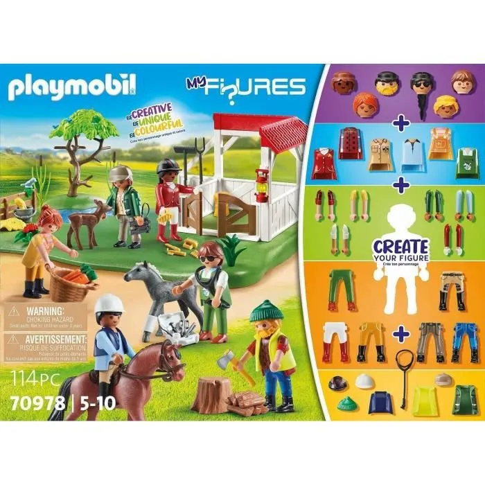 PLAYMOBIL - 70978 - My Figures: Ranch équestre - Figures - Combinez vos personnages Animaux & Nature-5