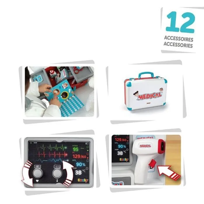 Smoby - Malette médicale - Nombreux accessoires de médecin - Dés 3 ans - Fabriqué en France-1