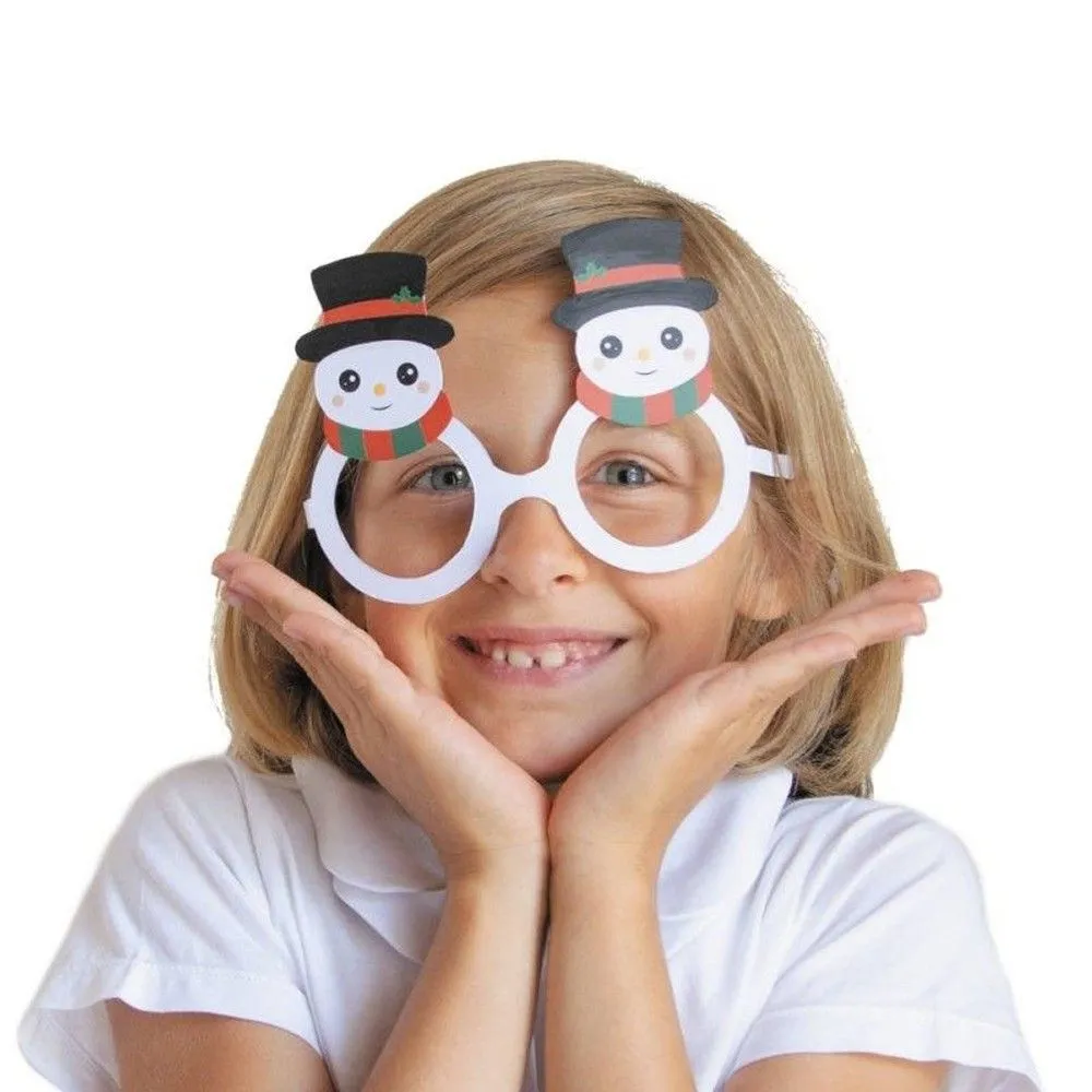 Lot de 8 paires de lunettes rigolotes de Noël - Party Pro - Sweety Christmas - Rouge - Enfant - 44x22x24cm-1