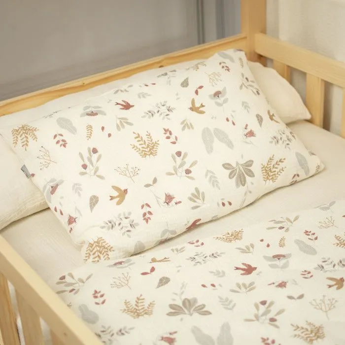 Housse en gaze de coton pour traversin plat Jeanne 140 cm Écru-2