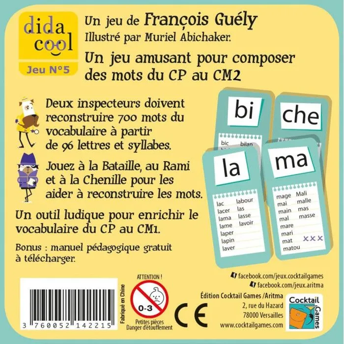 Jeu de cartes - ASMODEE - SyllaDingo - Vocabulaire Orthographe - Mixte - 2 joueurs ou plus-1