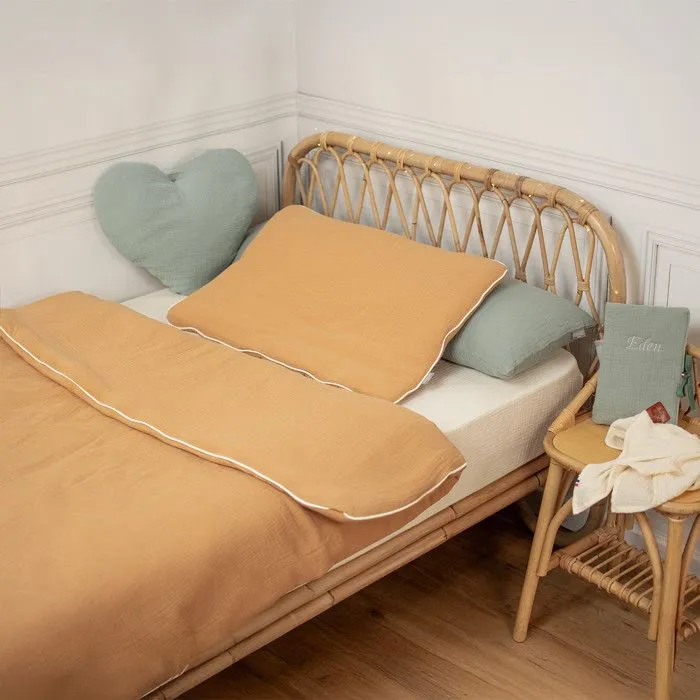 Couette et oreiller prêt à dormir Jeanne 140 x 100 cm Camel-1