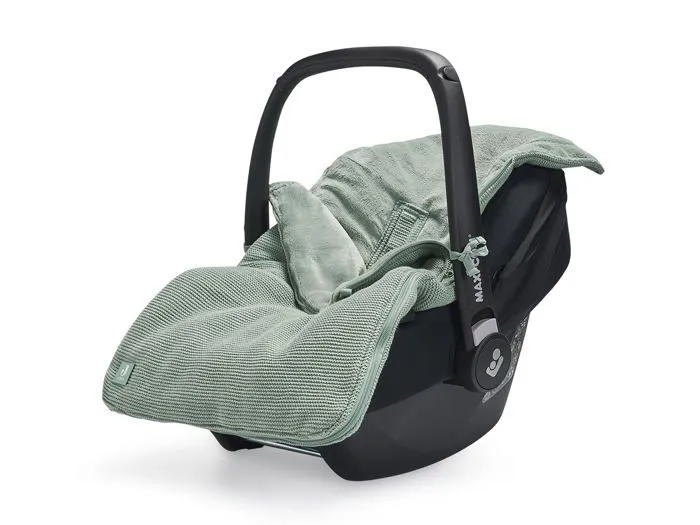 Chanceliere Jollein - 025-811-65371 - Chanceliere tricotee pour siege bebe stonegreen 82 x 42 cm-0