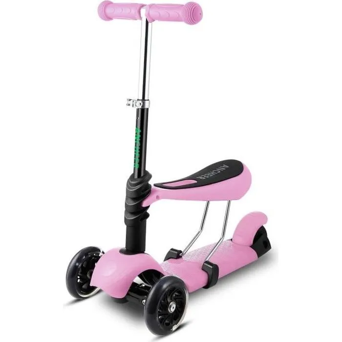 Trottinette Enfant Pliable 3 roues ANCHEER - Violet-0
