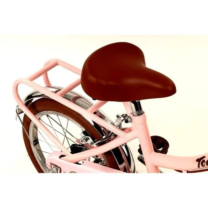 Velo 16 pouces Vintage enfant fille panier rose Hollandais GUIZMAX-3