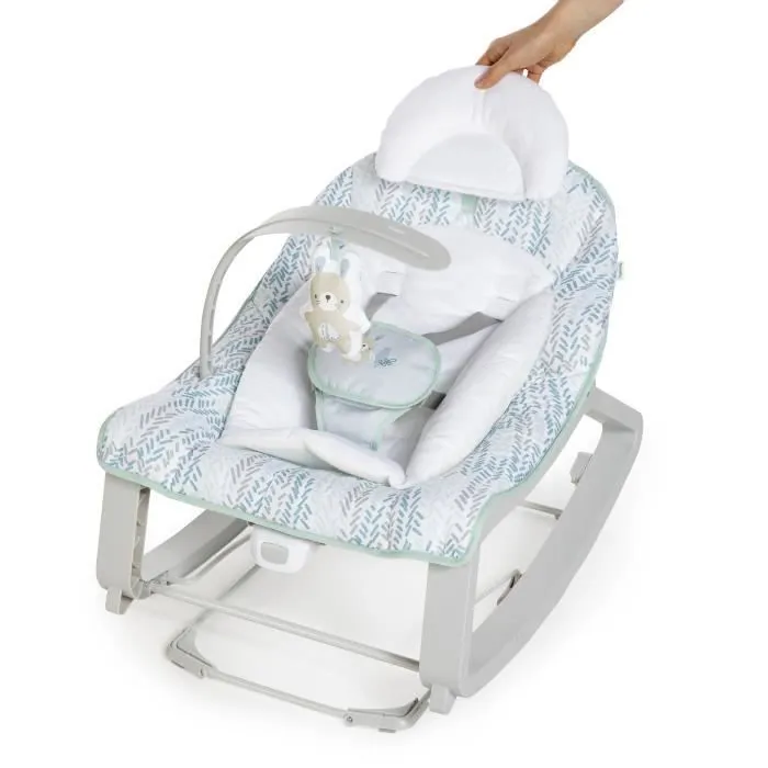 INGENUITY Transat bébé bascule évolutif 3-en-1 Keep Cozy -Spruce- 3 Positions: arche avec jouets peluches amovible, 0 à 30 mois-7