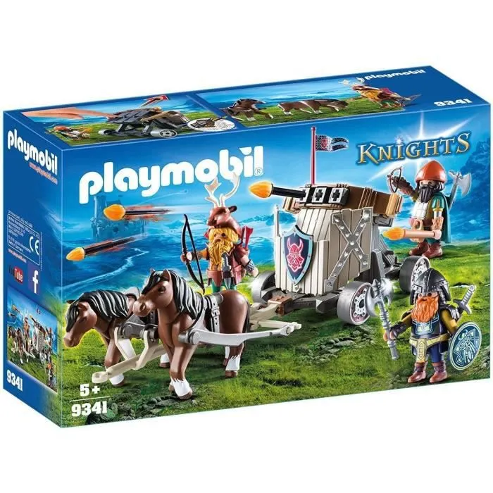 PLAYMOBIL - Knights - Char de Combat avec Baliste et Nains-0