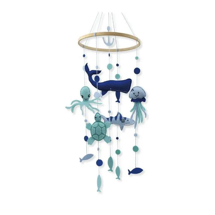 Mobile pour bébé en feutrine à customiser L'océan-2