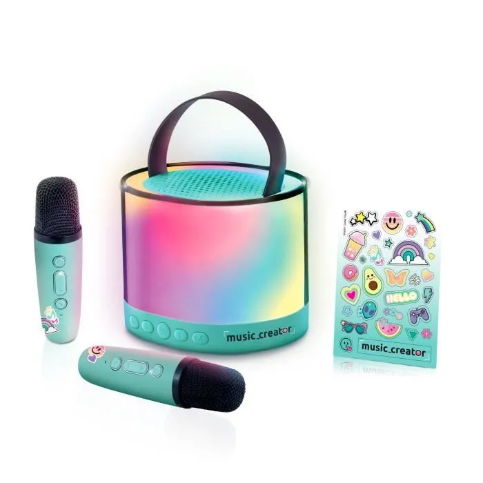 Canal Toys - Music Creator - Mini Station Karaoké - Enceinte lumineuse avec 2 microphones sans fil - INF 044-1
