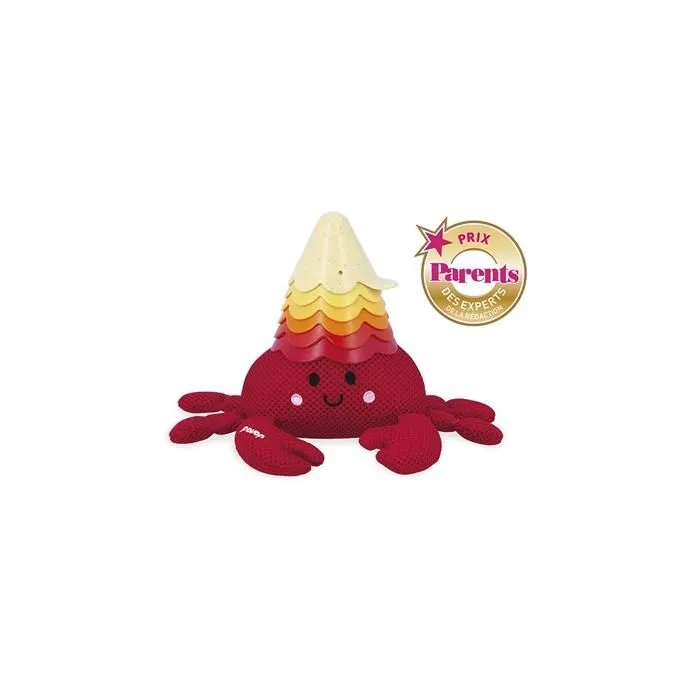 Jouet de bain - Janod - JURATOYS - Éponge Bernard l'Hermite - 6 coupelles colorées - Mixte-0