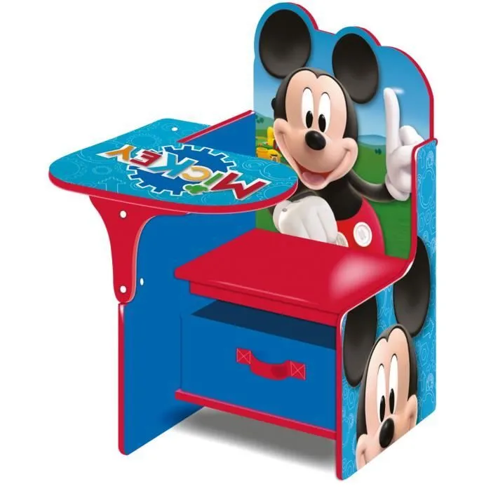 Chaise de Bureau - DISNEY - Mickey Mouse - Rouge - Avec Bac de Rangement Amovible-0