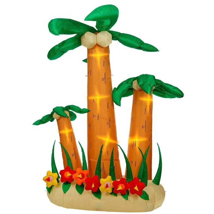 3 Palmiers géants gonflables lumineux 240 cm-3