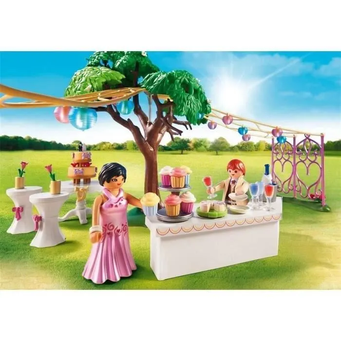 PLAYMOBIL 9228 - City Life - Le Mariage - Espace Cocktail - Contient 3 personnages et de nombreux accessoires-2