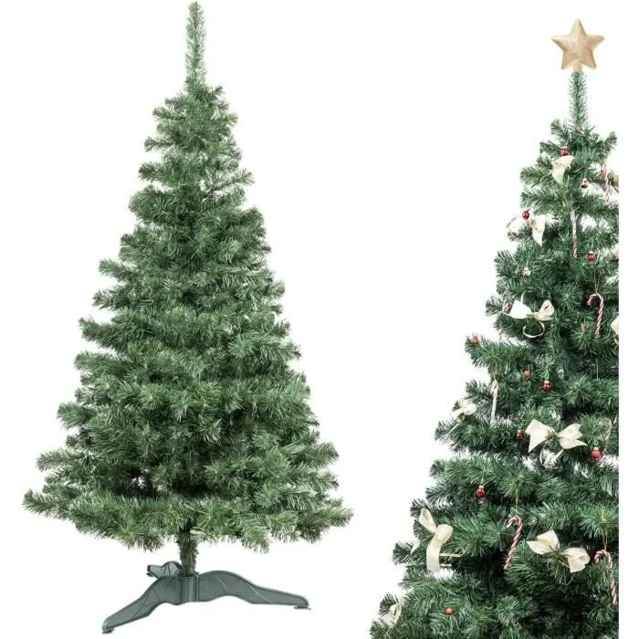 Sapin de Noël Artificiel - Creative Home - 180 cm - Vert Foncé - Support Stable - Intérieur-0