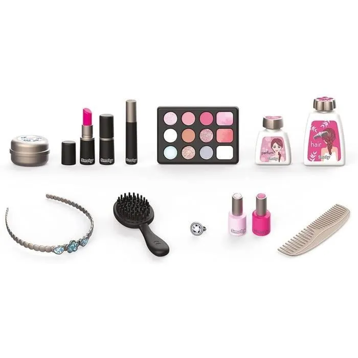 Smoby - My Beauty Vanity - Valise Beauté pour Enfant - Coiffure + Onglerie + Maquillage - 13 Accessoires-2