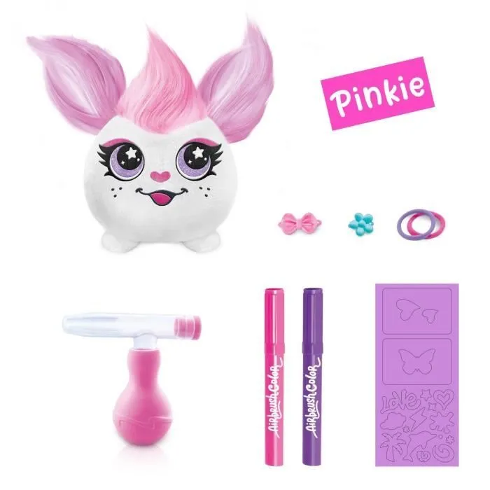 Canal Toys - Airbrush Plush - Mini peluche Hair’iffic à coiffer et décorer avec feutres - AIR 038 - Modèle peluche aléatoire-3