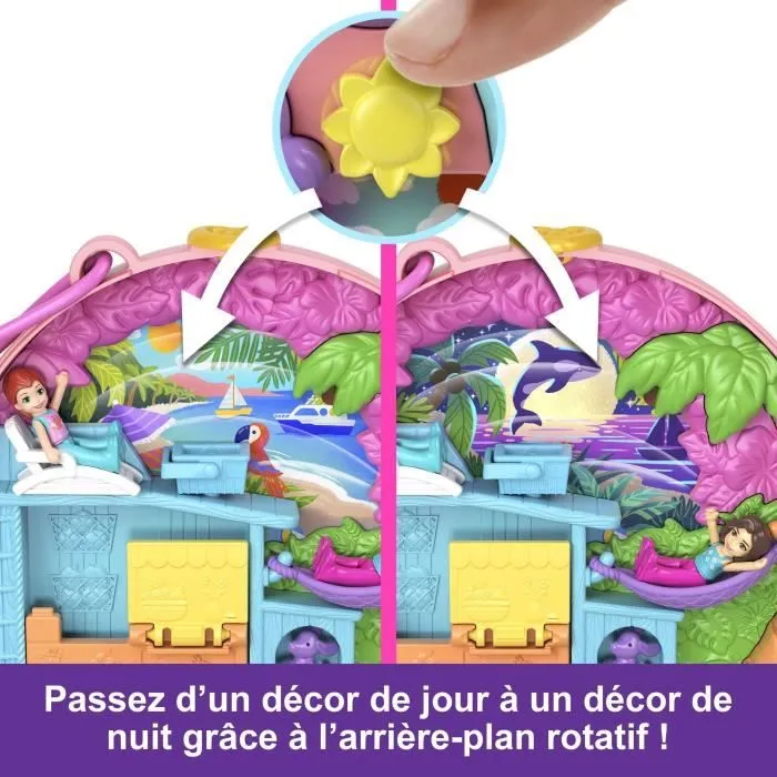 Polly Pocket-Aventure en Mobylette-Coffret 2 mini-figurines et animal HWN98-2