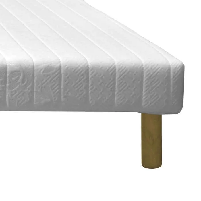 Sommier Confort 140x190 by Sampur | Résistant et Confortable - Cadre et Lattes Larges Bois - Pieds Inclus - Indépendance de Couchage-1