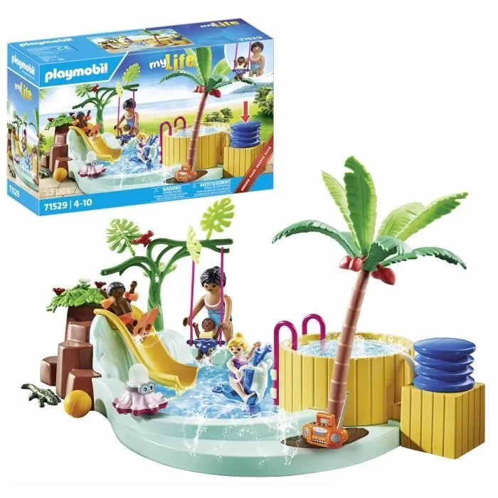 PLAYMOBIL 71529 Vacanciers avec piscine et bain à bulles - My Life - Dès 4 ans - Jeu de rôle créatif-2