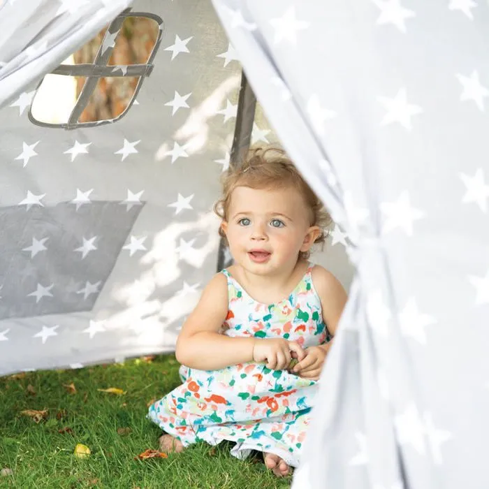 ROBA Tente de Jeu Little Stars - Tippi Tente Exterieur / Intérieur pour Enfants - Imprimé Étoiles - Gris-4