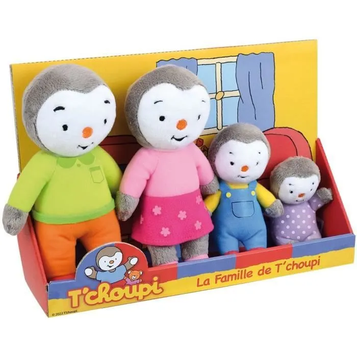 Coffret famille 4 Peluches - T'Choupi - JEMINI - +/- 19 cm-3