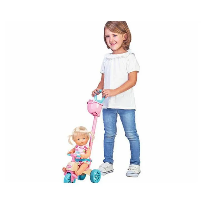 Tricycle pour enfant - FAMOSA - Nenuco - Rose - Ceintures de sécurité - Panier amovible-1