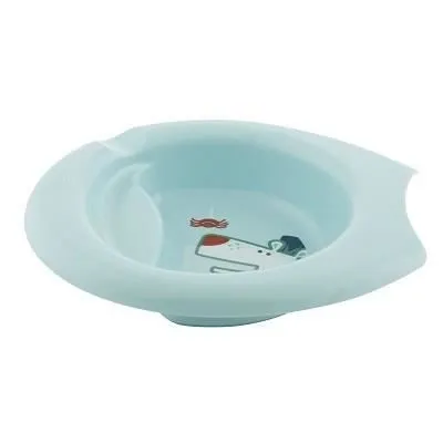 Chicco Assiette Creuse Décorée avec Rebord Bleu +6m 1 unité-2