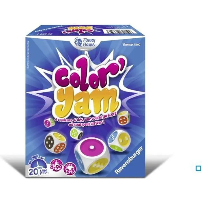 Jeu de dés - RAVENSBURGER - Color'Yam - Mixte - A partir de 8 ans - Bleu - 20 min-0
