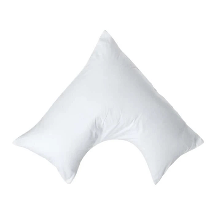Taie d'oreiller spécial oreiller cervical en coton égyptien 200 fils Forme V blanc-0