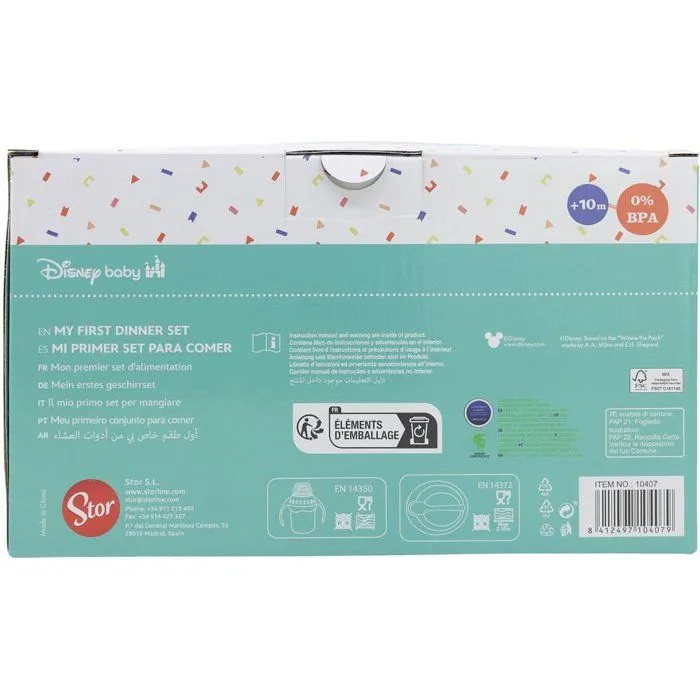 STOR Coffret cadeau Disney Minnie enfant, plastique et silicone sans BPA, biberon bol cuillère, lavable réutilisable-2