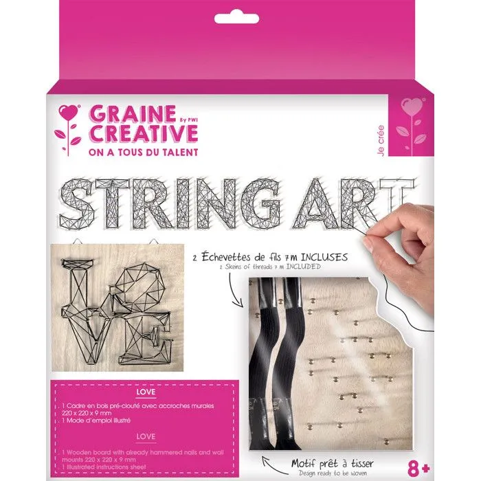 Tableau de fil tendu String Art Love 22cm-0