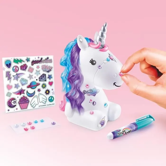 Figurine à décorer - Canal Toys - Licorne Cosmique DIY Lumineuse - Édition Collector - Stickers et Strass inclus-5